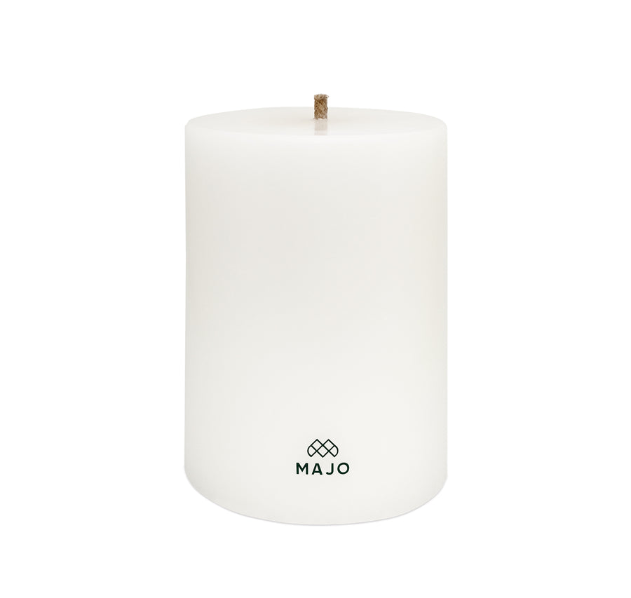 MAJO 30 cm large outdoor candle for the garden with grey MAJO logo